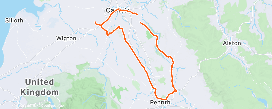 Map of the activity, Cycling