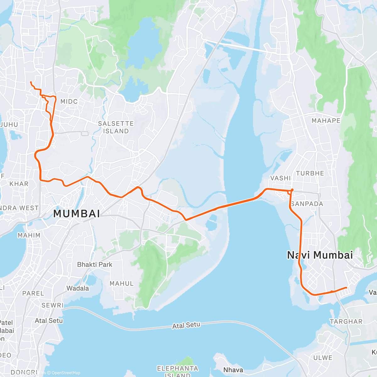 Map of the activity, First Ride of 2026..NMMC Office Vashi