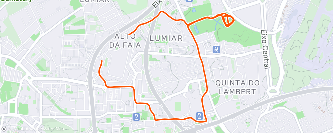 Map of the activity, Afternoon Run