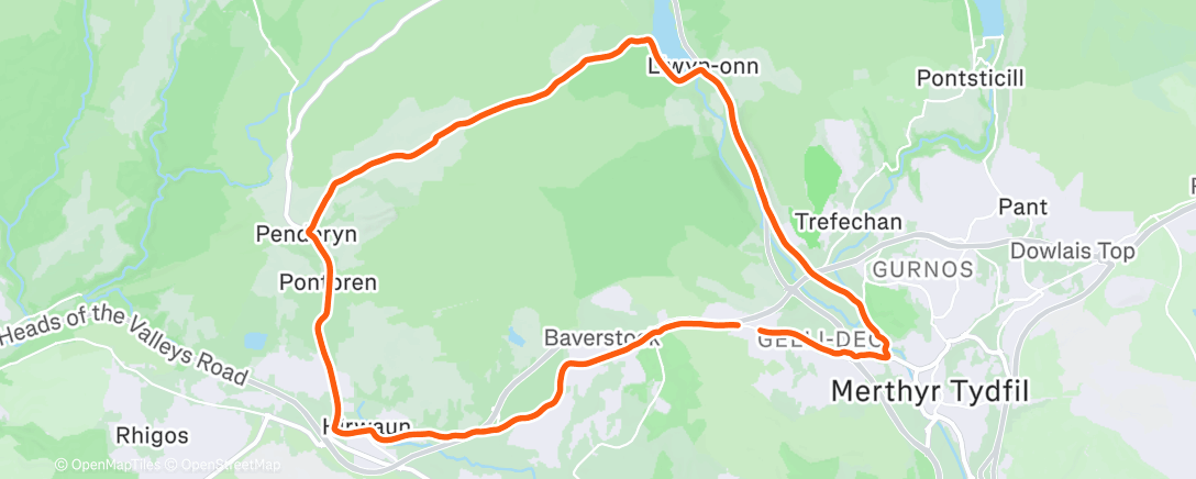 Map of the activity, Morning Ride