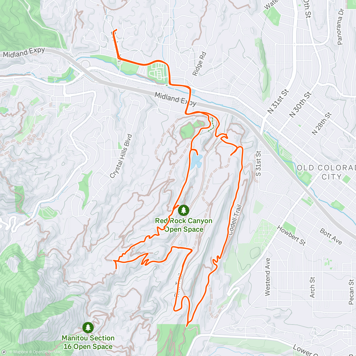 Map of the activity, Testing out mtb while family hikes