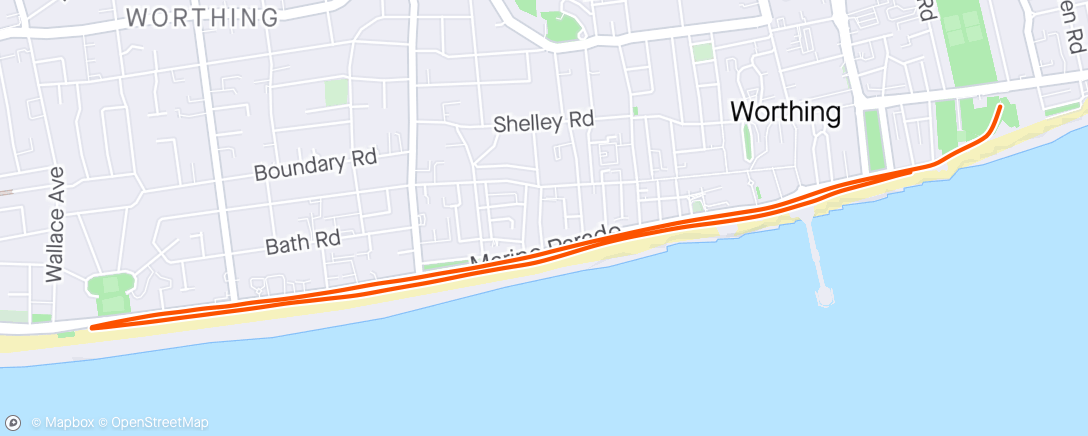 Map of the activity, Worthing parkrun