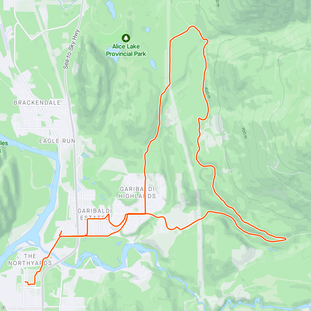 Map of the activity, First Squamish gravel night ride 🌙