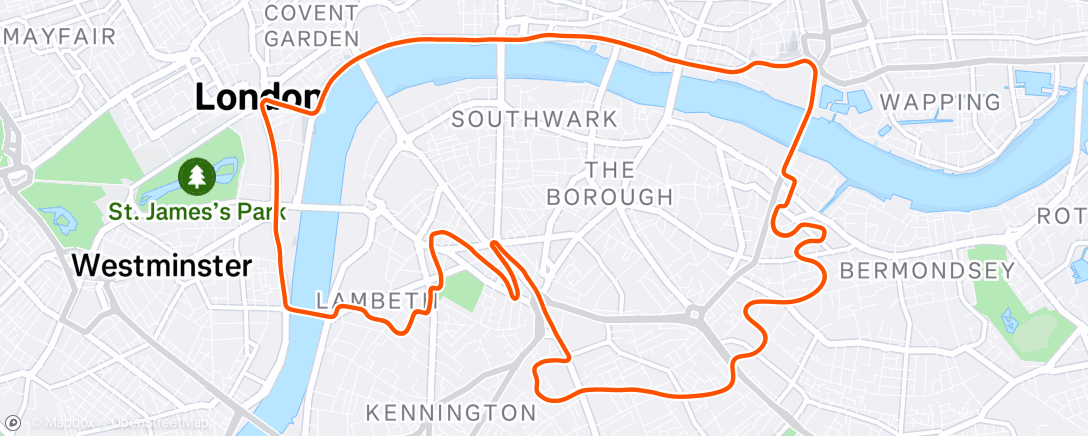Mapa de la actividad (Zwift - Stride: Jan #3 in London)