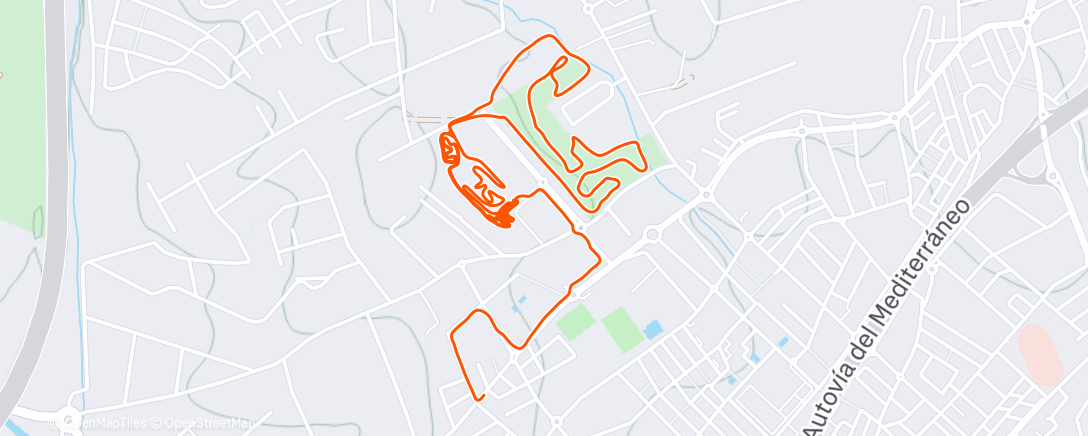 Map of the activity, Bicicleta por la tarde