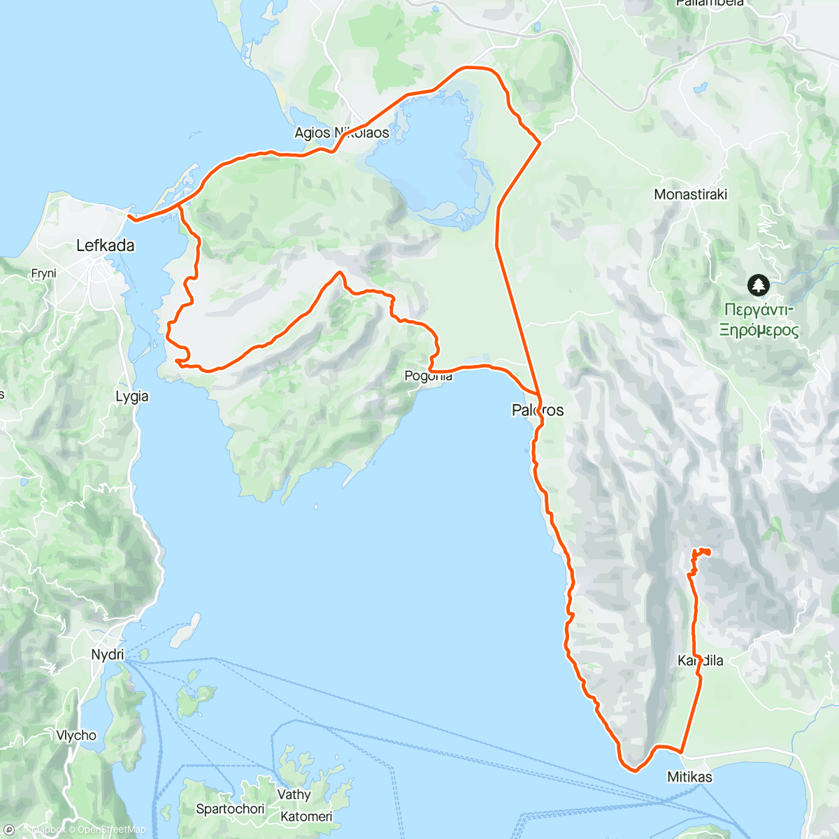 Map of the activity, 🇬🇷💙first BIKE and HIKE up to the monasterY, 22% 2km💙🇬🇷