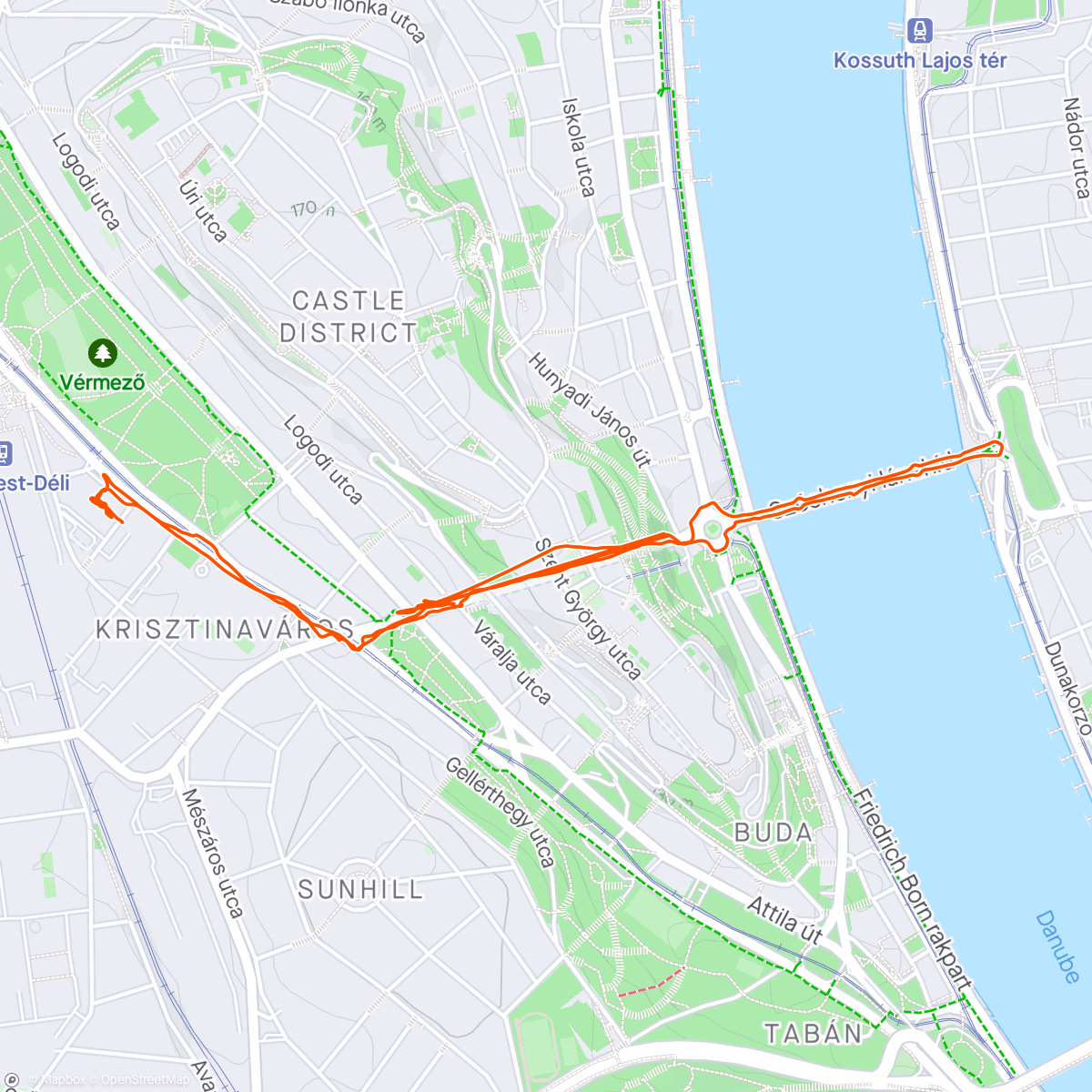 Map of the activity, Chain Bridge- Budapest