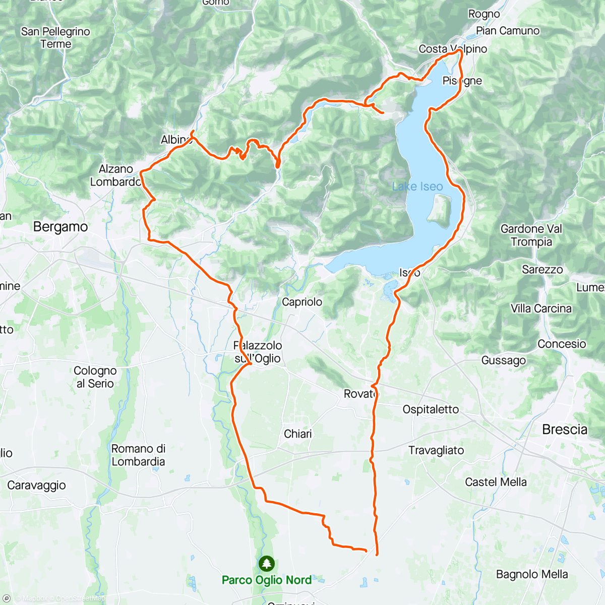 Map of the activity, Giro prova nuova bici