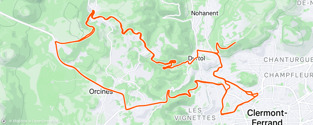 Map of the activity, Route Croix de Ternant x2