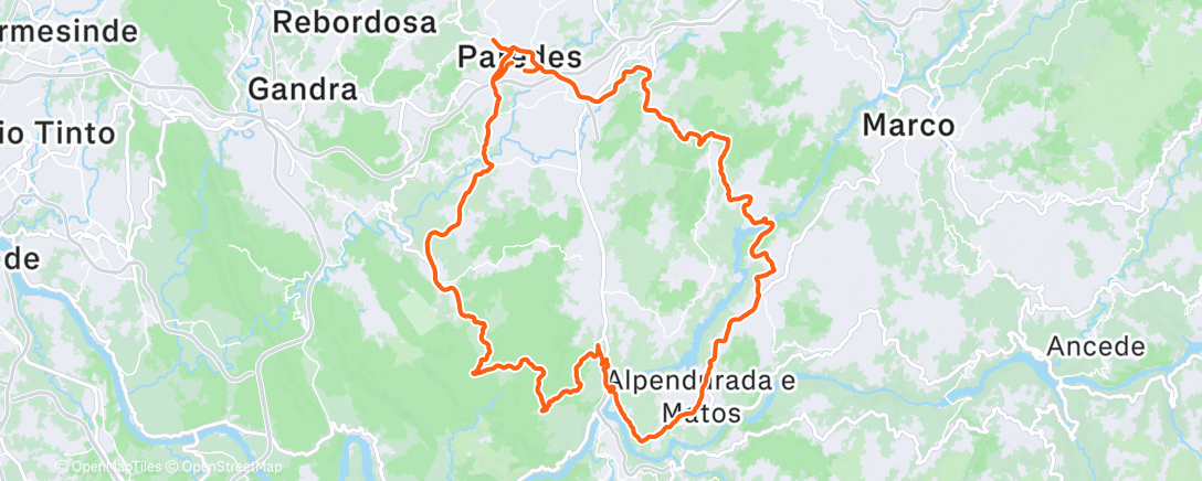 Map of the activity, Volta de bicicleta matinal