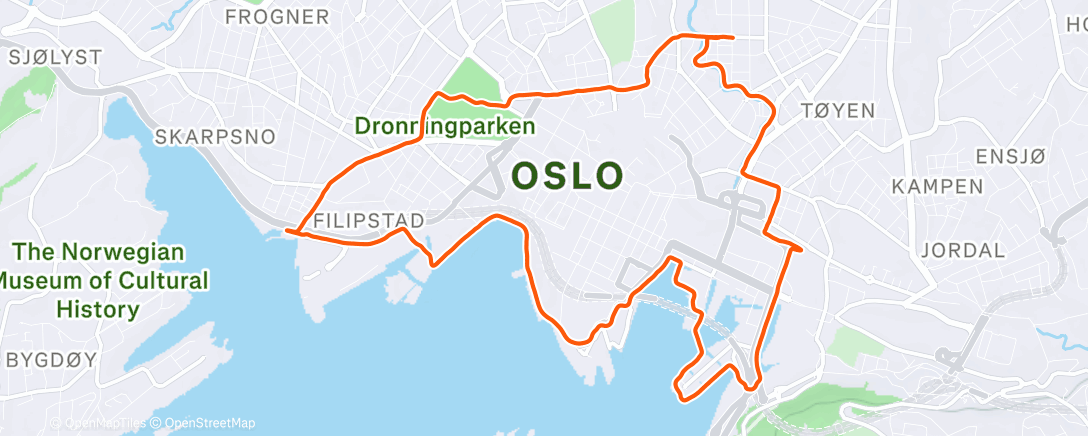 Map of the activity, Byjogg