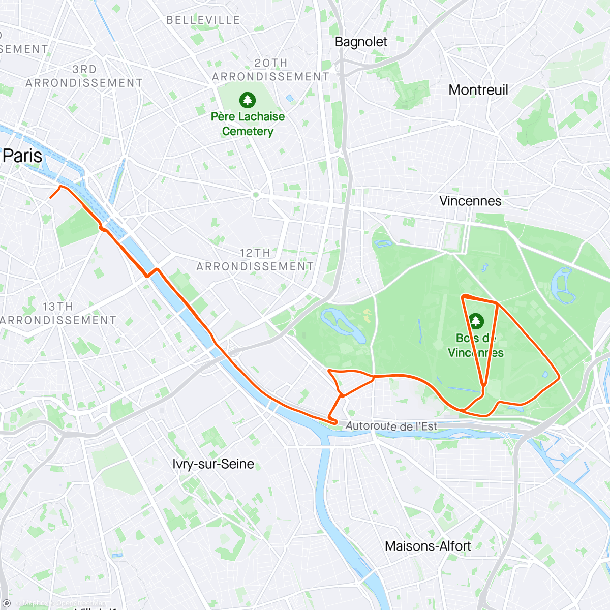 Map of the activity, Actually felt better as I rode, jolly