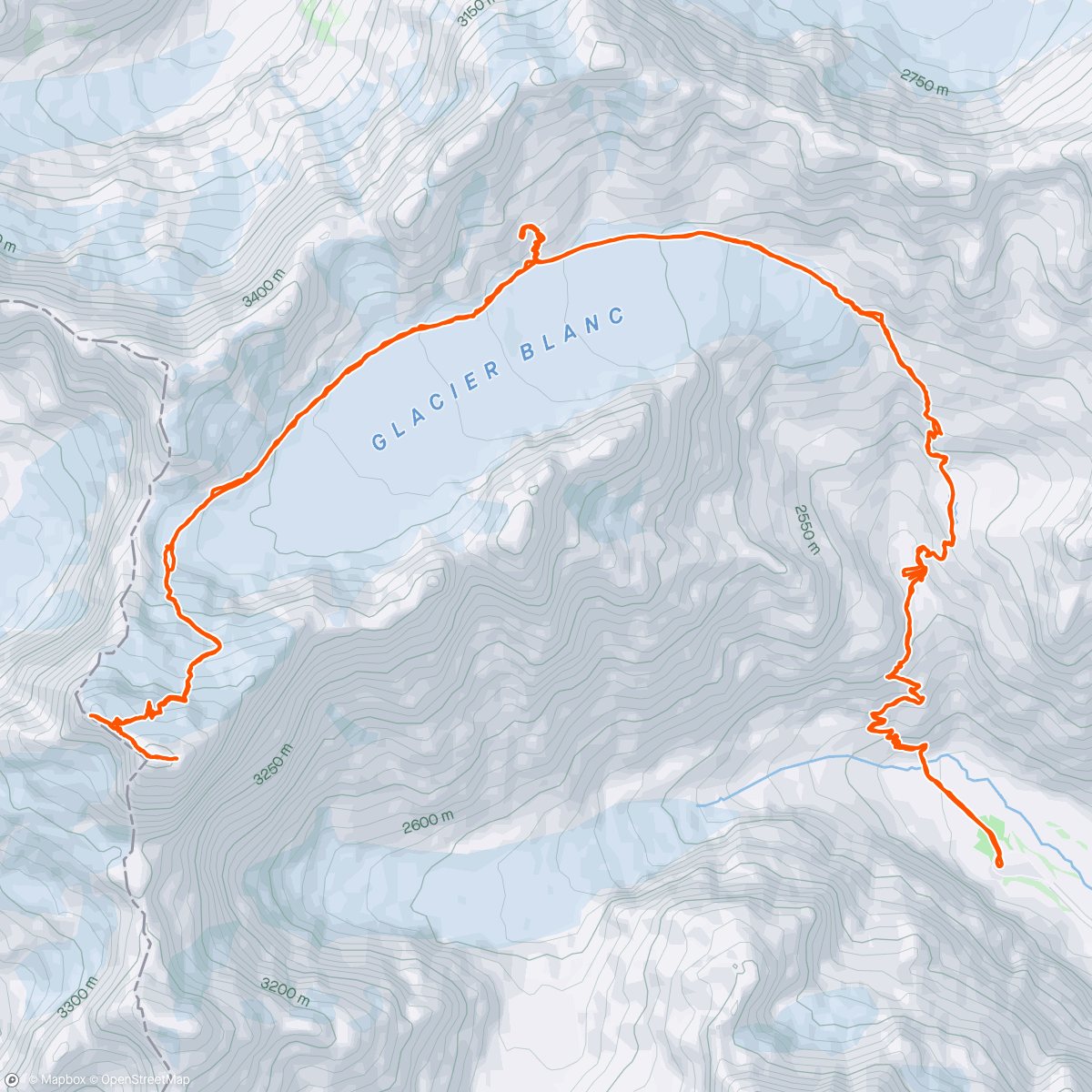 Map of the activity, Barre des Écrins
