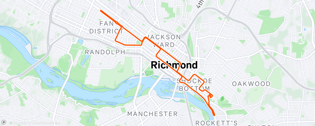 Map of the activity, Zwift - Race: Stage 3: Cityscapes: Richmond Worlds (B) on 2015 Worlds Course in Richmond