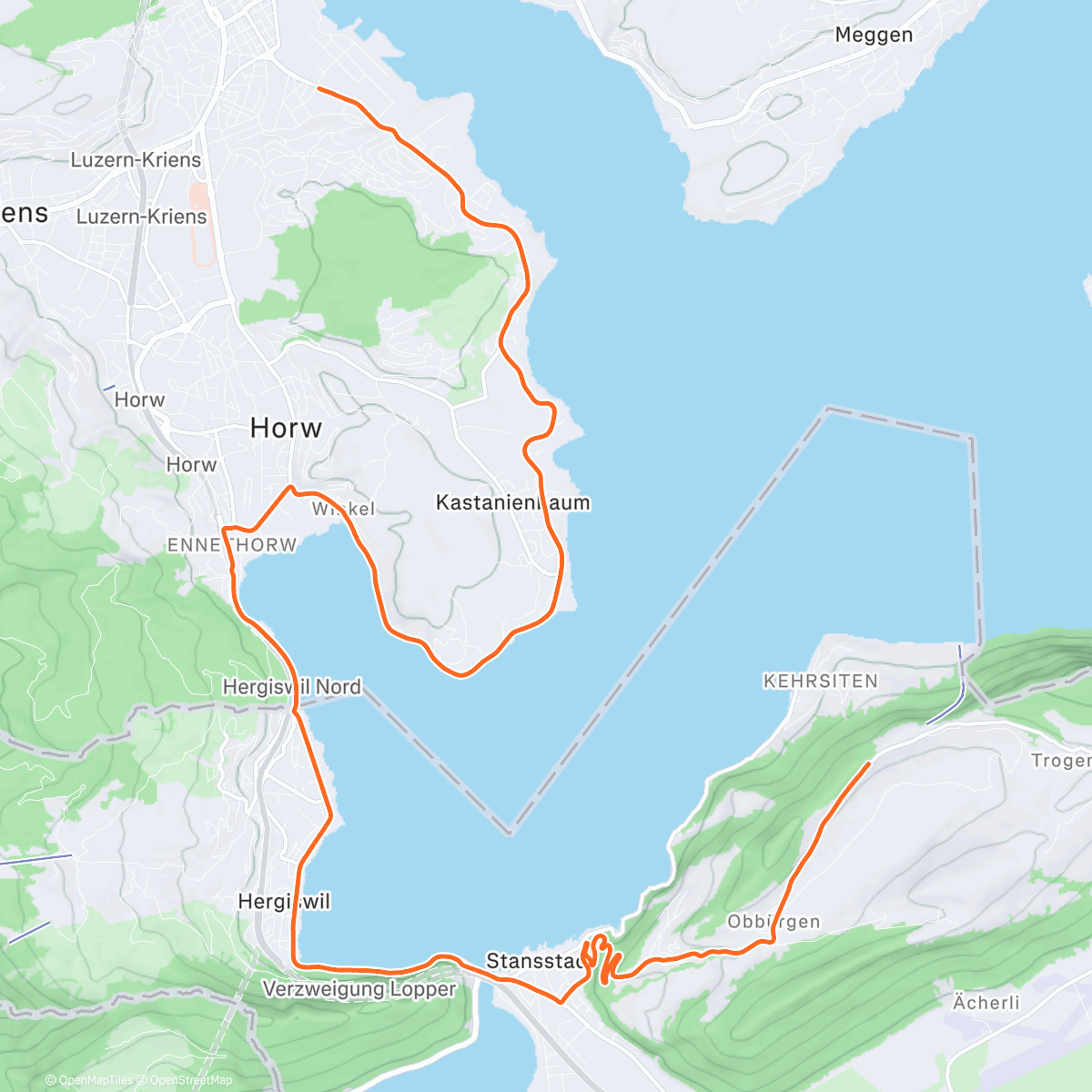 Map of the activity, ROUVY - Tour de Suisse 2025 | Stage 7 - Lucerne