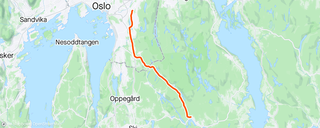 Mapa da atividade, Trilletur til Enebakk - Jomfrutur på ny sykkel