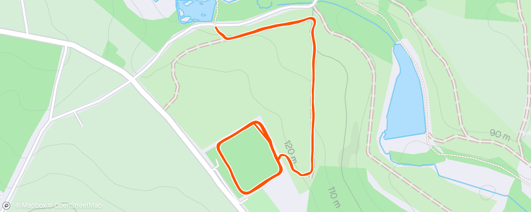 Mapa da atividade, 4x 1mile efforts with 2 min rec