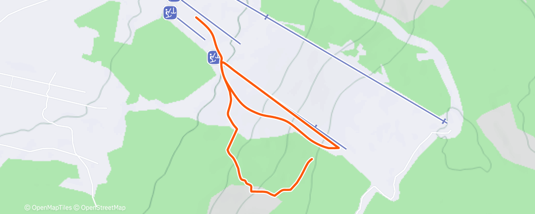 Map of the activity, Заезд на горных лыжах (утро)