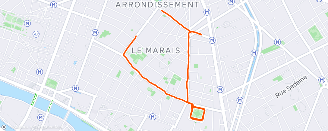 Map of the activity, Morning Run