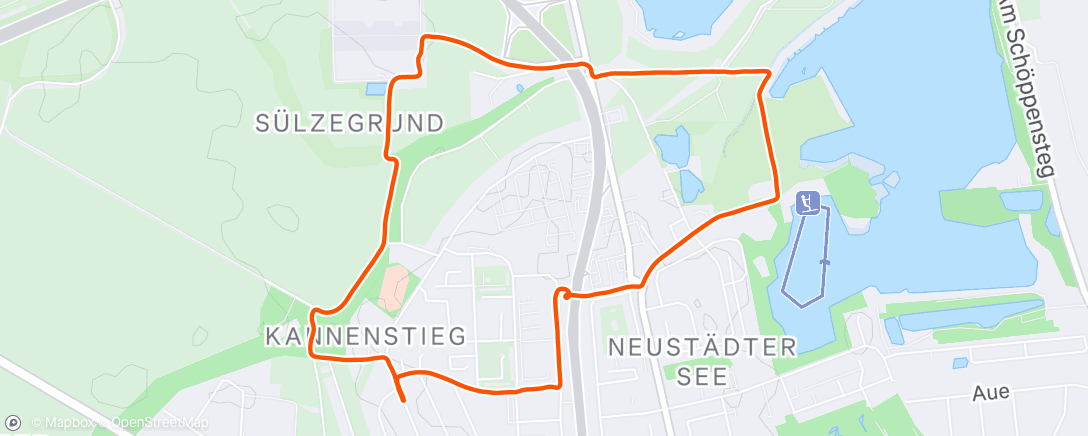 Map of the activity, Lauf am Morgen