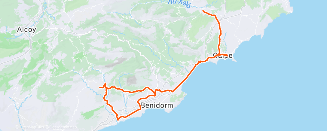 Map of the activity, Cycling