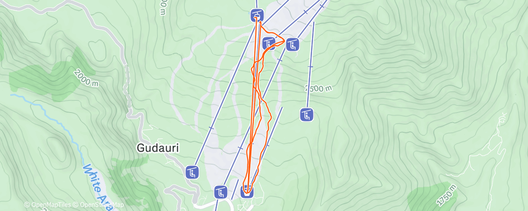 Map of the activity, Lunch Snowboard