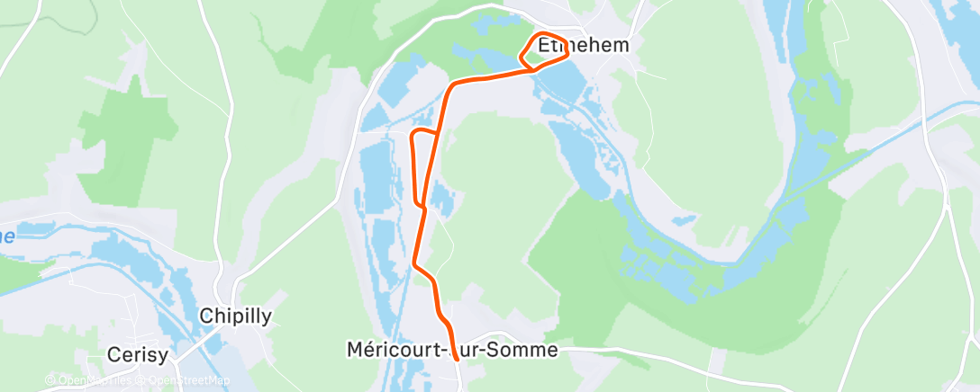 Map of the activity, Cannicross le matin