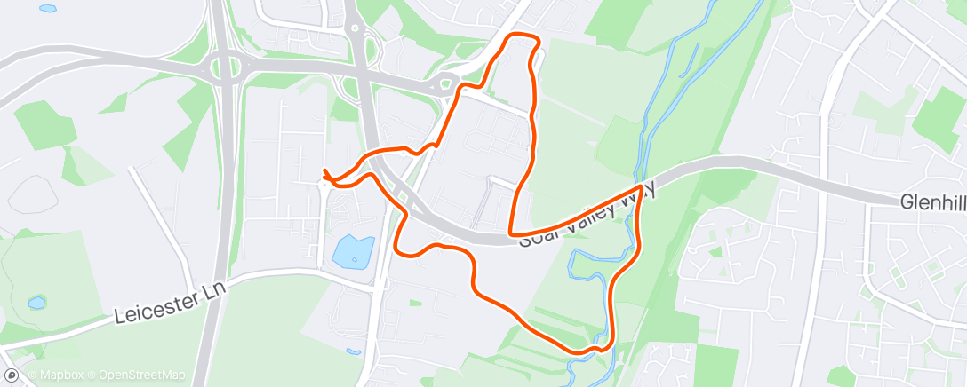 Map of the activity, Initiation of the Leicester Marriott Run Club