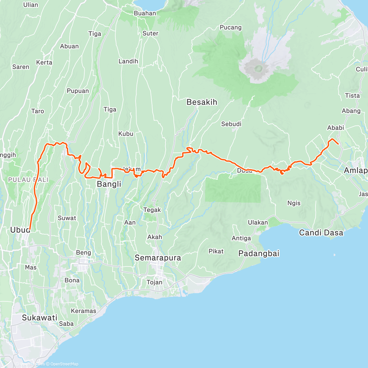 Map of the activity, Work and Travel etapa 18. Stále Bali