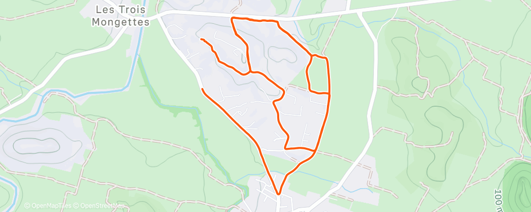 Карта физической активности (Course à pied dans l'après-midi)