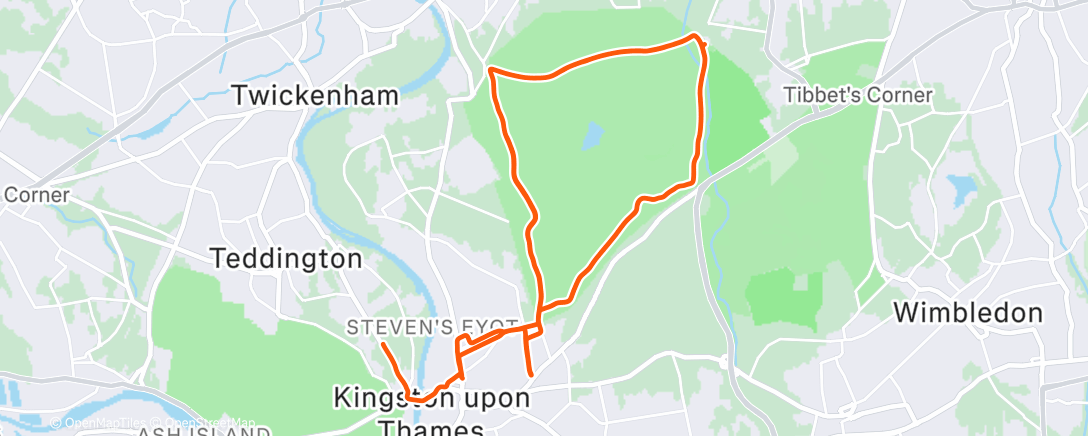 Map of the activity, Richmond park effort