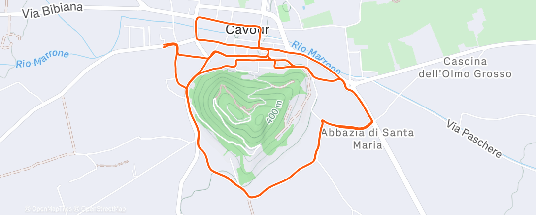 Map of the activity, Evening Run