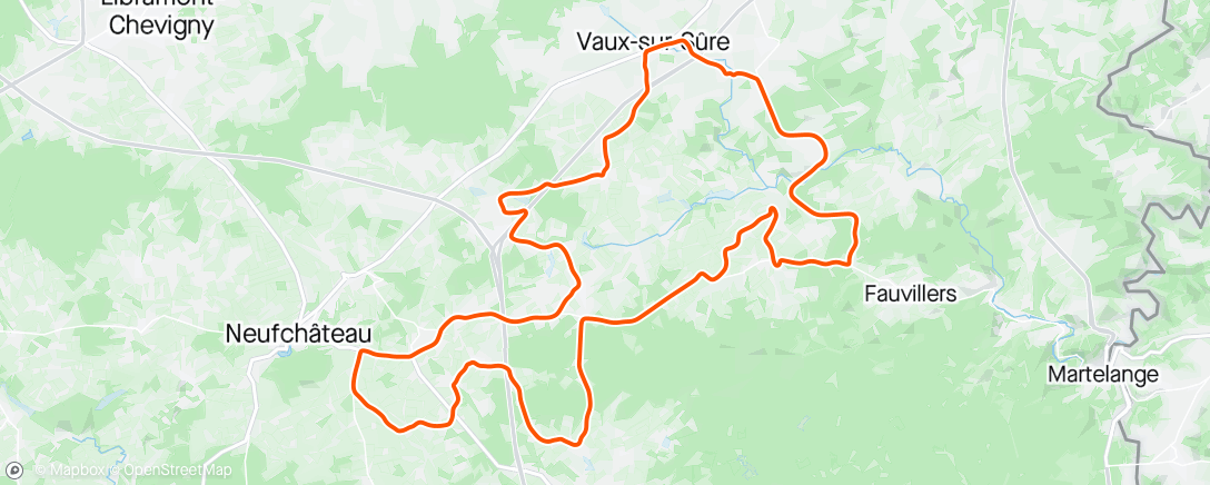 Mapa da atividade, Cyclo Vaux Sur Sûre