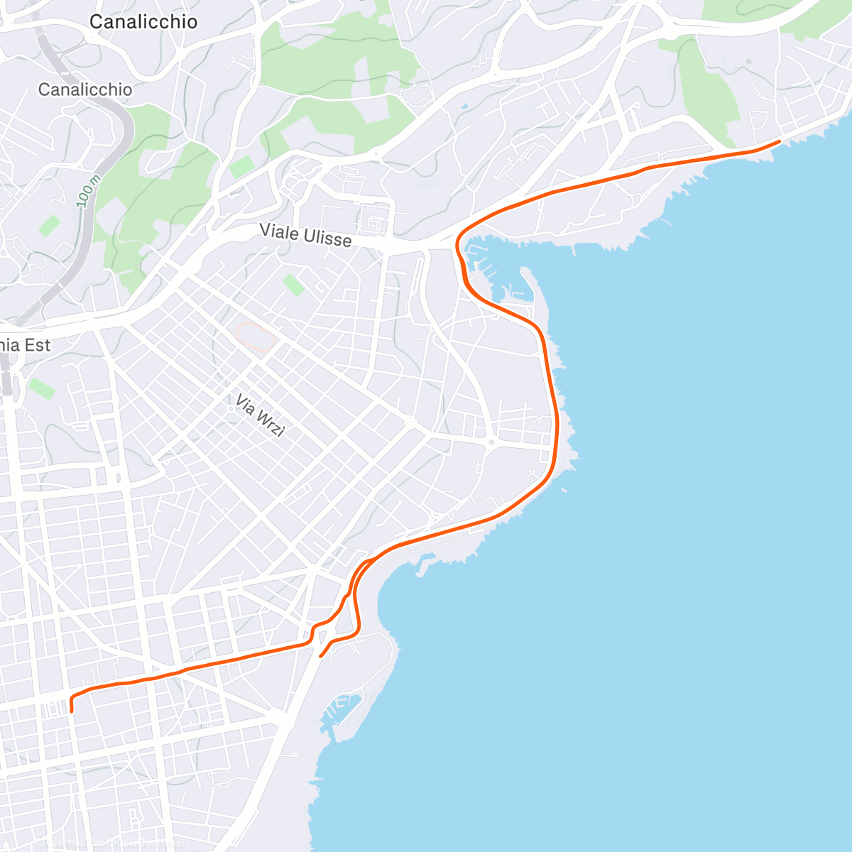 Map of the activity, Morning Run