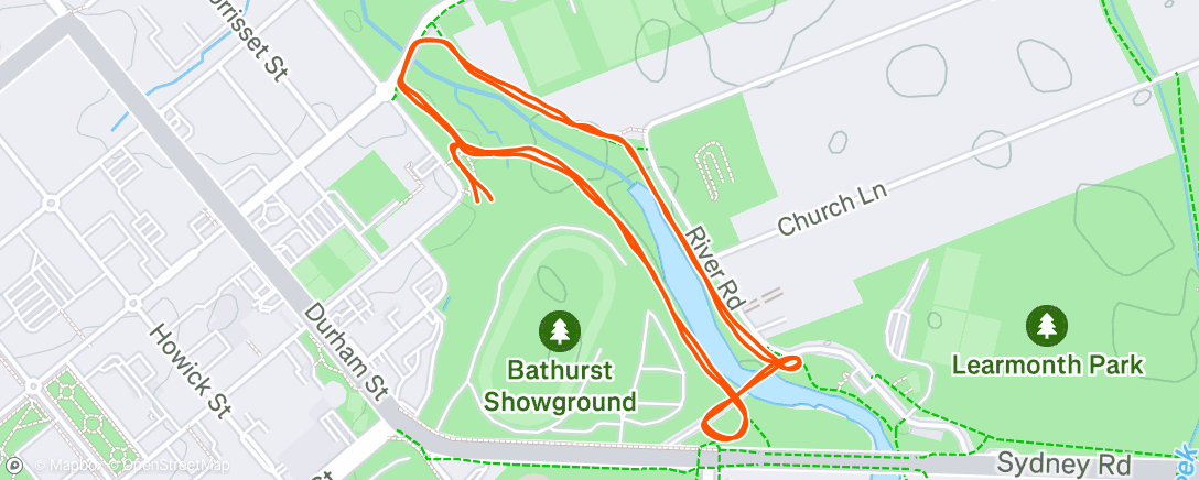 Map of the activity, Parkrun