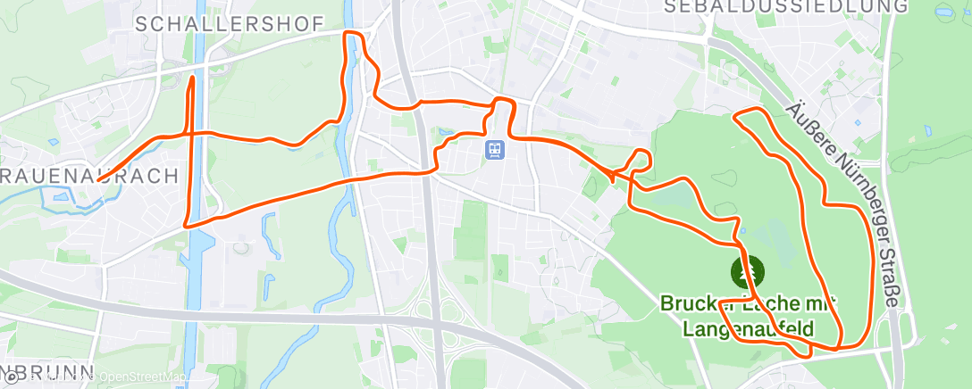 Map of the activity, Easy durch die Bruckerlache!