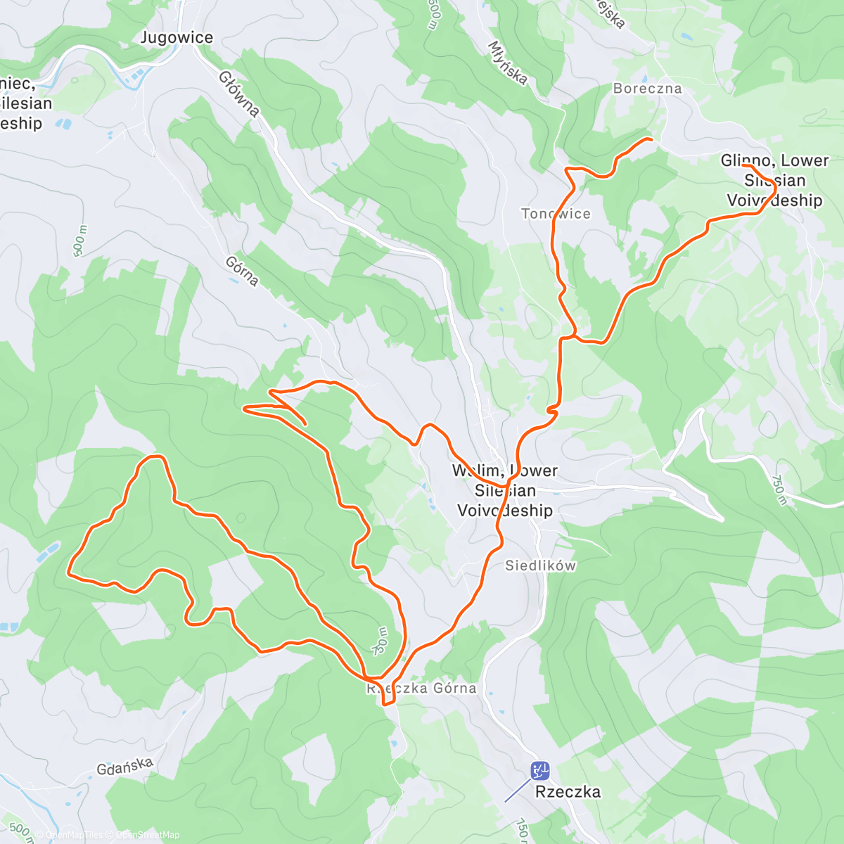 Map of the activity, Wlodarz MTB ❄️