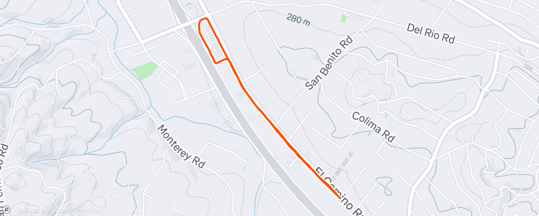 Map of the activity, Morning Run