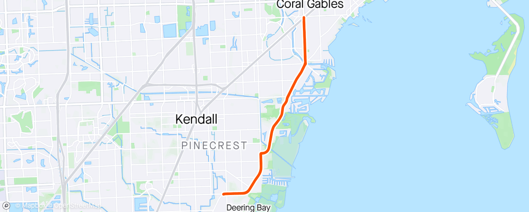 Map of the activity, Morning Ride Coral Gables, Florida ⛅