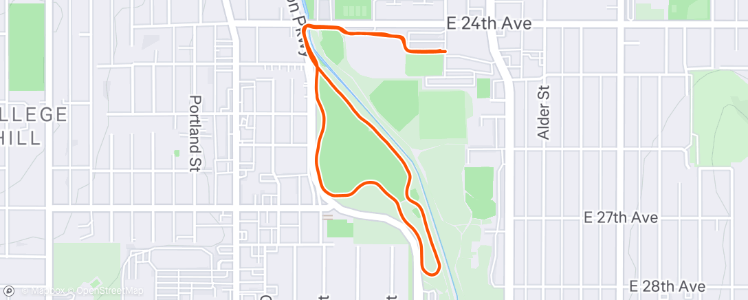 Map of the activity, Afternoon Run