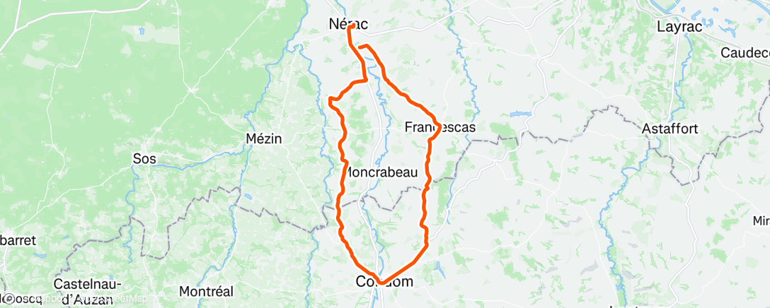 Map of the activity, Morning Ride