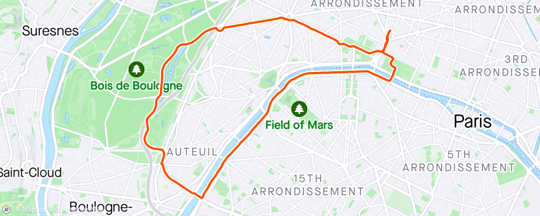 Map of the activity, the damp streets of Paris