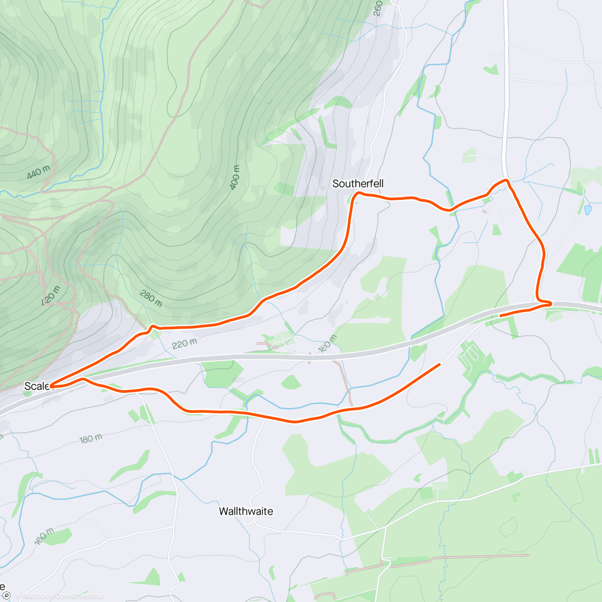 Map of the activity, Of site to souther fell