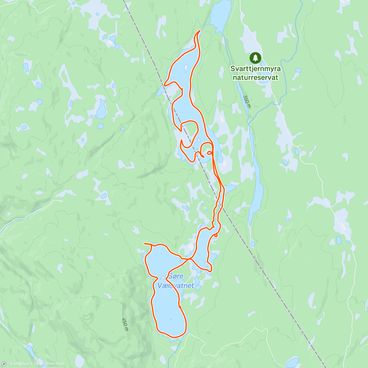 Map of the activity, Turskøyter på Søndre og Nordre Vælsvatn