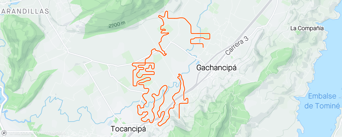 Map of the activity, MyWhoosh - Paso de Alto colombia