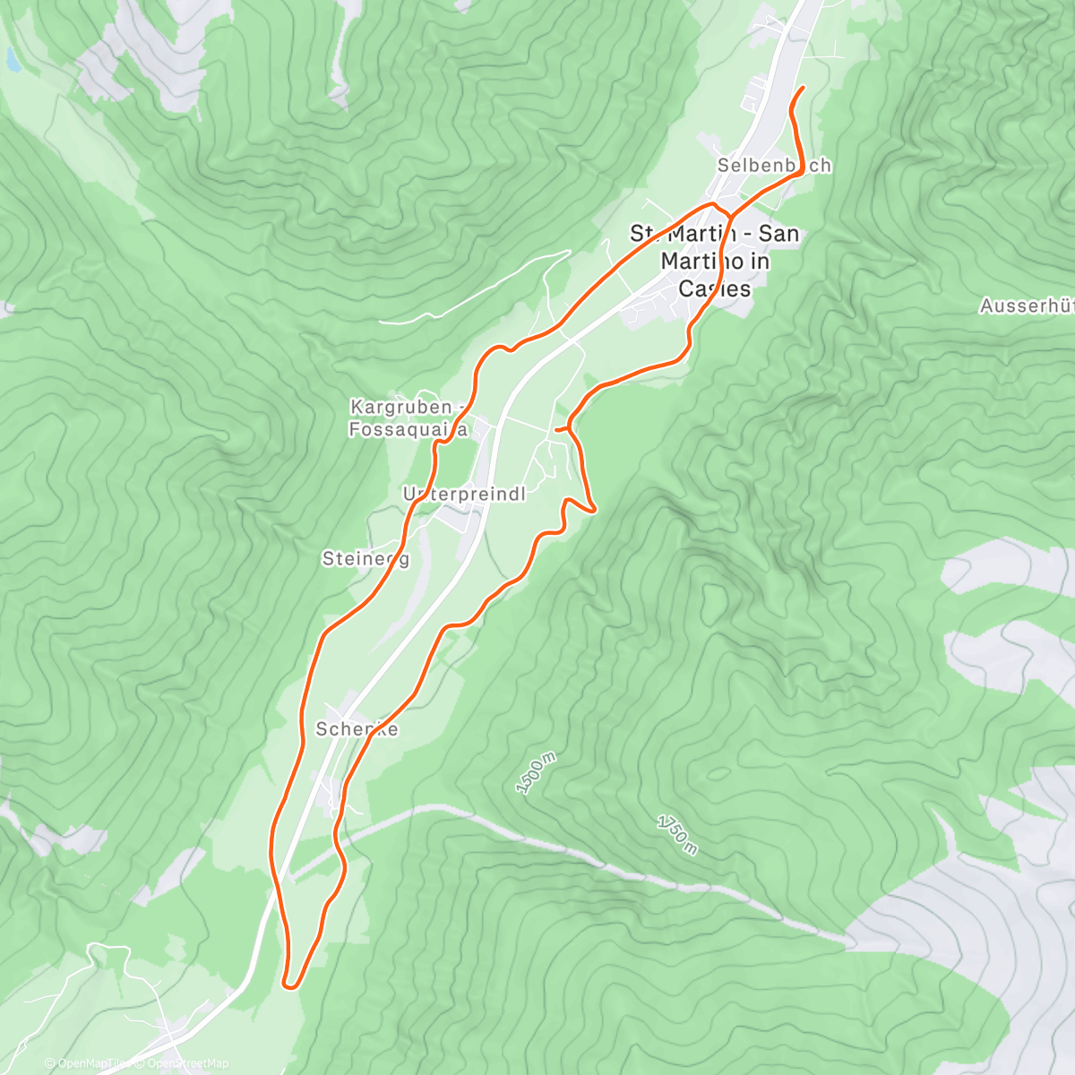 Map of the activity, Guten Abend liebe Gsieser ⛷️❤️🙏