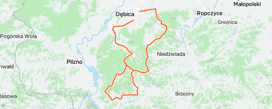 Map of the activity, Lunch Ride