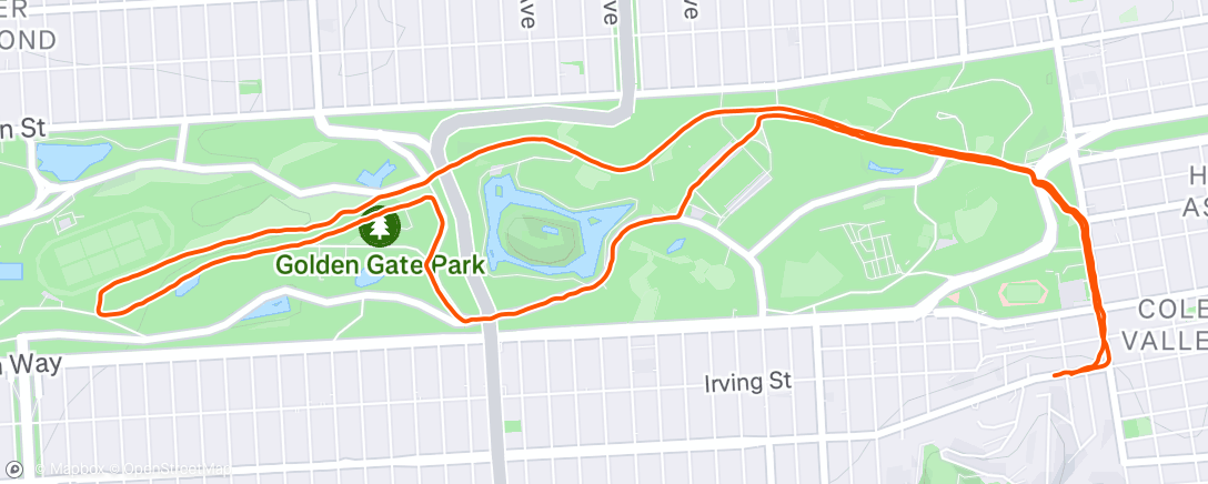 Map of the activity, Afternoon Run