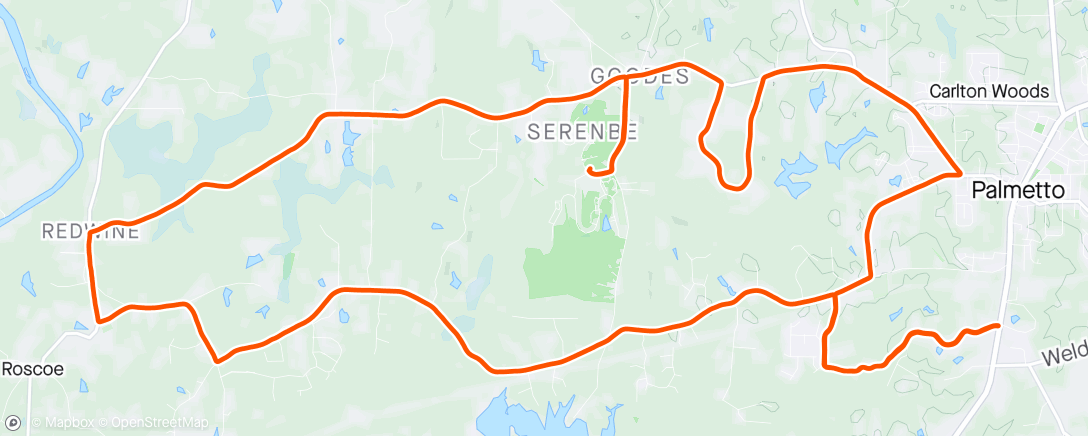 Map of the activity, Ridley Hill, then Serenbe ITT Route.