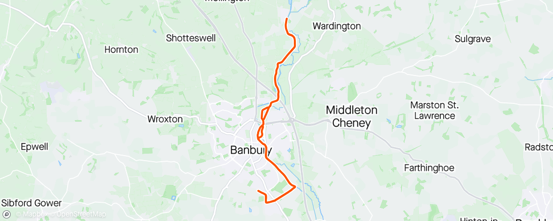 Map of the activity, Lovely Oxford Canal run to Cropredy with Rachel